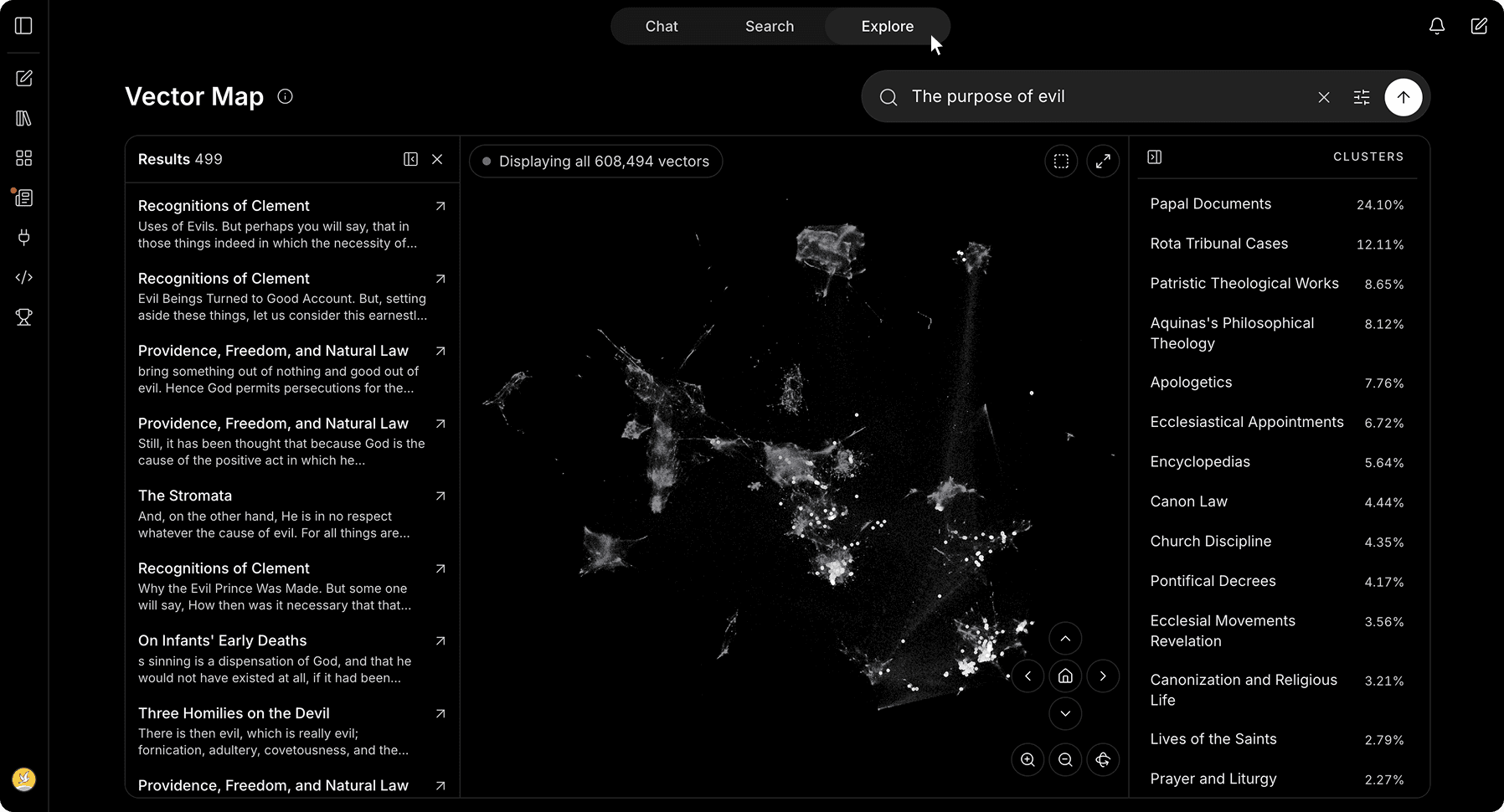 Magisterium AI Explore mode interface