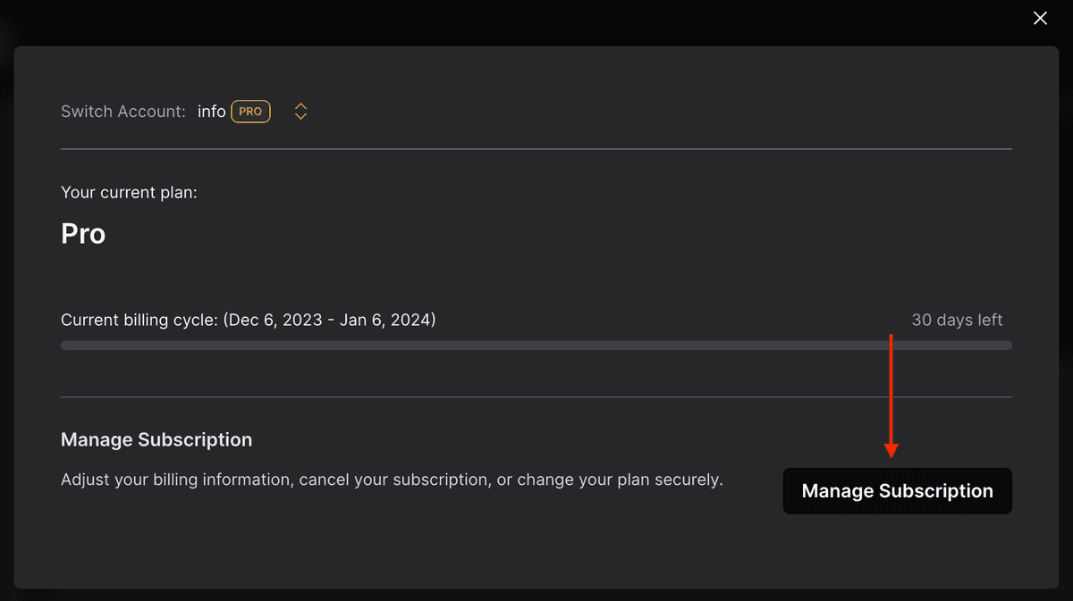 Current plan details